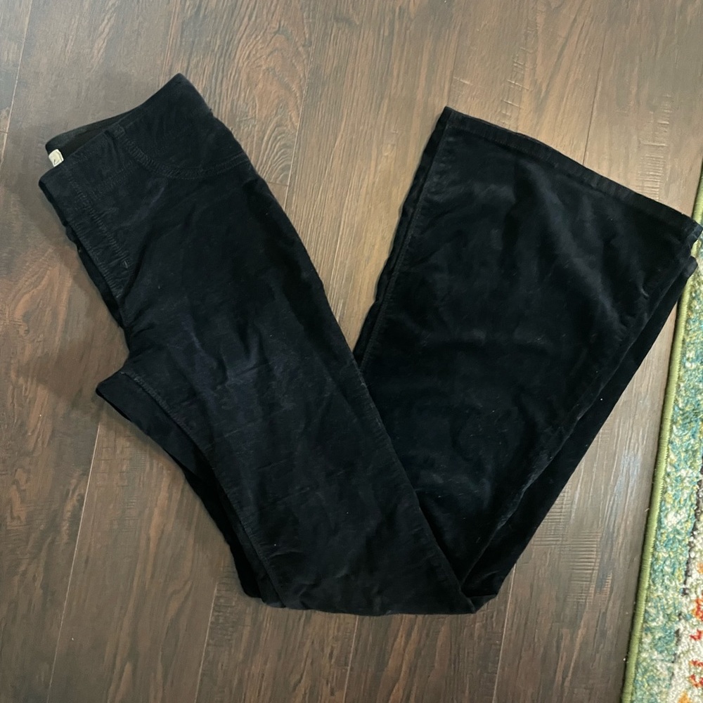Free people black stretch bell bottom pants